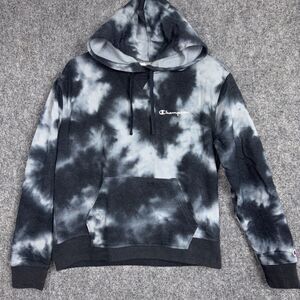 Champion Tie Dye hoodie Womens size S Black Blue Casual Active Outdoors